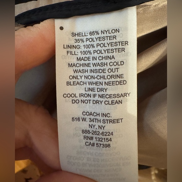 Quilted Coach black jacket tan interior size L women - Picture 5 of 7